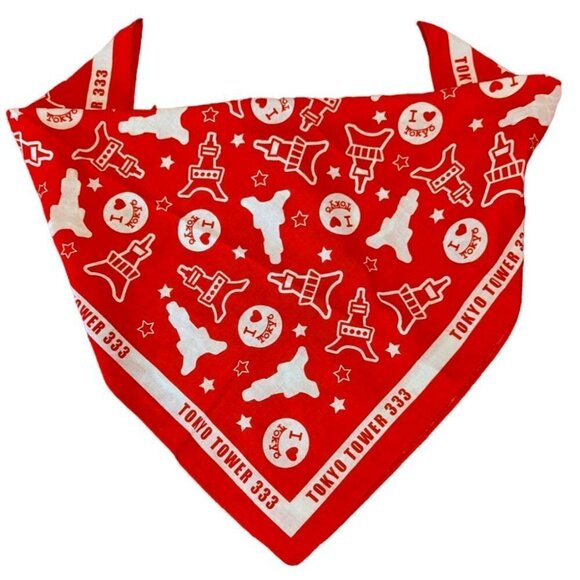 Tokyo Tower 333 Architecture I love Tokyo Handkerchief Bandana Eiffel Tower - Picture 1 of 4
